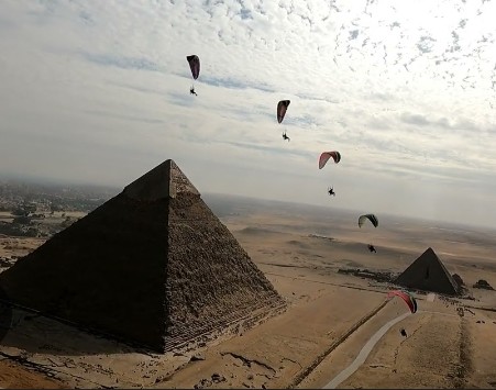 Crazy Tandem Skydiving Over the Pyramids